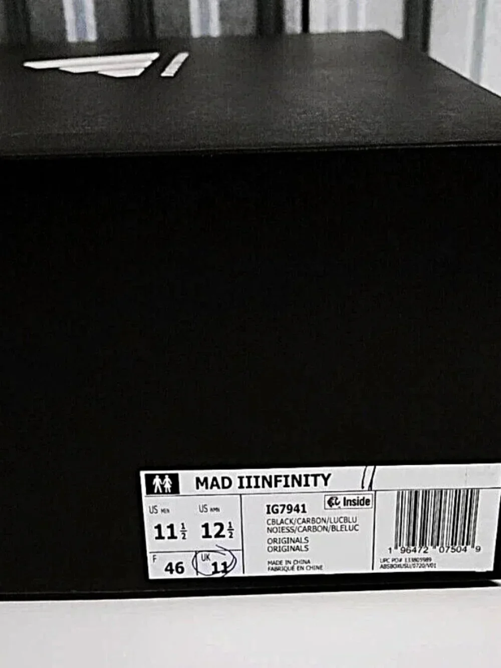 Adidas Mad IIInfinity 'Black Carbon' Mens Size 11.5 Sneakers Basketball IG7941